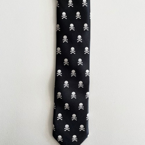 Black Tie with Skulls like new, polyester