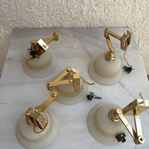 Vintage wall lights set of 5 used, for repair or decoration