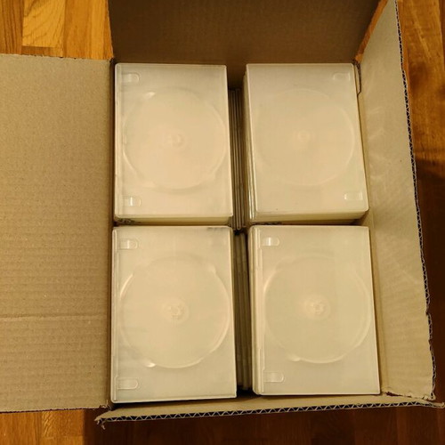 Slim DVD cases used, pack of 128 pieces