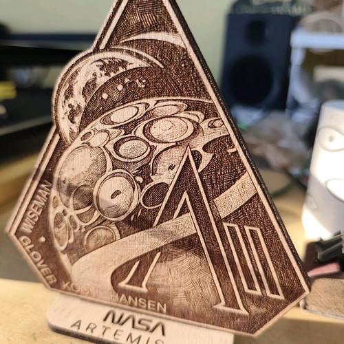 NASA Artemis II wooden decorative logo new