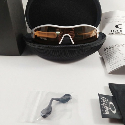 Oakley Radar Range Custom used cycling sunglasses in white metallic pearl