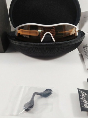 Oakley Radar Range Custom used cycling sunglasses in white metallic pearl