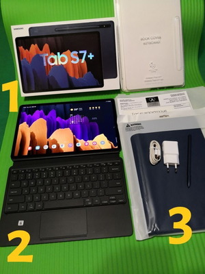 Samsung Galaxy TAB S7+ WiFi и Samsung Book Cover Keyboard и допълнителен безплатен OEM Book Cover (Slim)