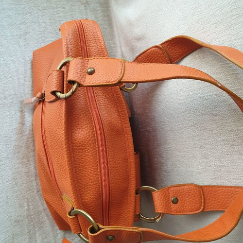Orange shoulder bag new synthetic leather