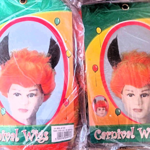 Carnival wigs with devil horns