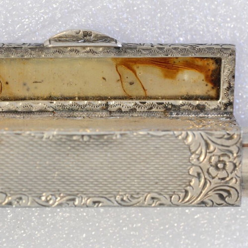 Silver lipstick case used, vintage
