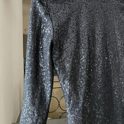 Black dress with sequins Sfera new, short long-sleeve