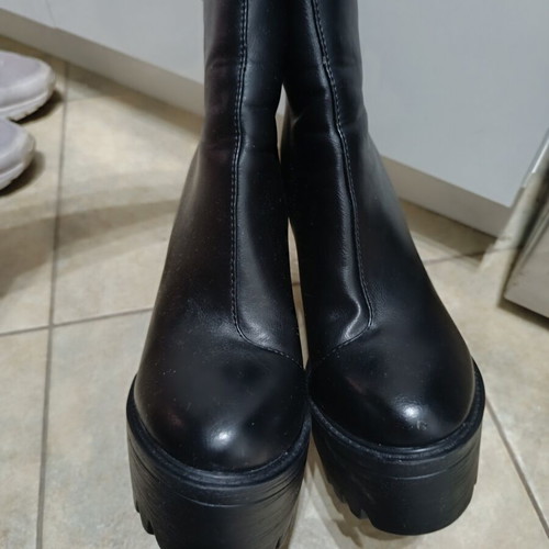 High boots like new, black, size 38, platform heel