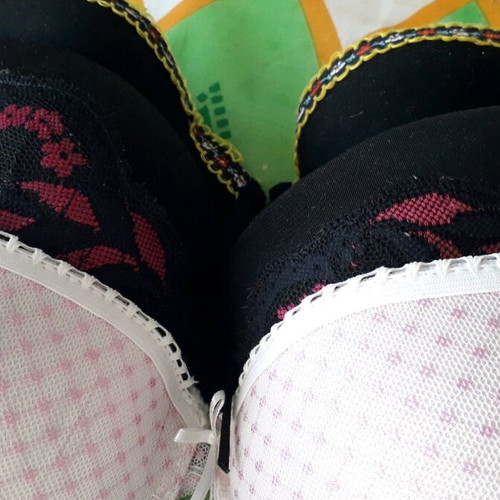 Bras set of 3 like new with padding in various colors