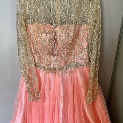 Krystal Dream Dress new, salmon tulle with crystal embroidery