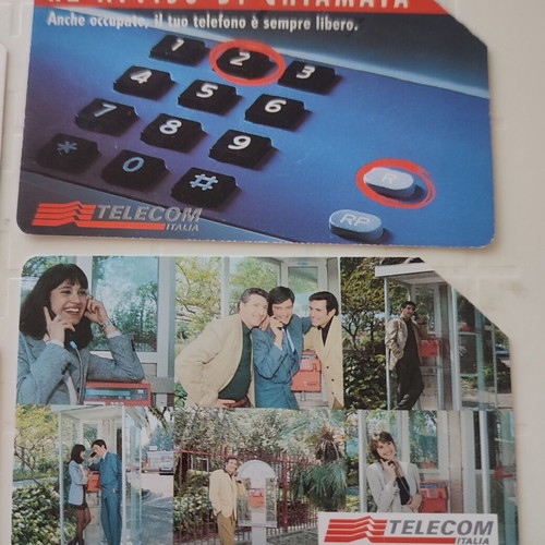 Telecom Italia advertising phone cards used, pack of 4, lire