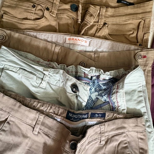 Pants pack of 7 used, chinos and skinny fit, multicolor