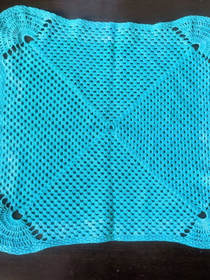 Handmade crochet doilies used, set of 3