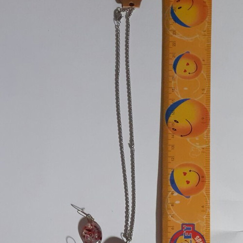 Set of two handmade multicolor pendants and earrings