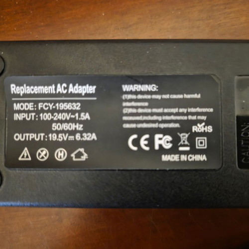 Laptop power adapter 120W 19.5V 6.32A