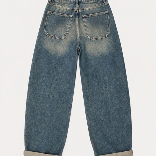 Bershka women's relaxed fit jeans, size 36, blue washed