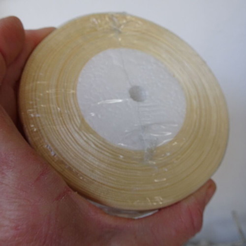 Organza ribbons vintage, like new, pack of 20 rolls 15 mm champagne cream