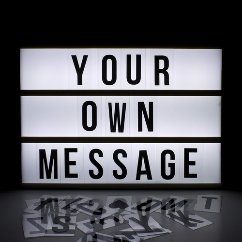 Lightbox cinema sign used 22x30 cm with letters and batteries