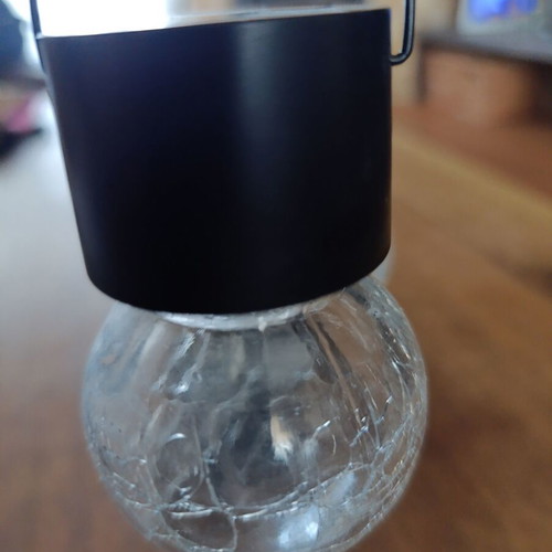 4 Hanging Solar Garden Lights with Cracked Glass Effect