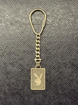 Playboy Vintage Sterling Silver 0.925 Embossed Rabbit Head Keychain like new