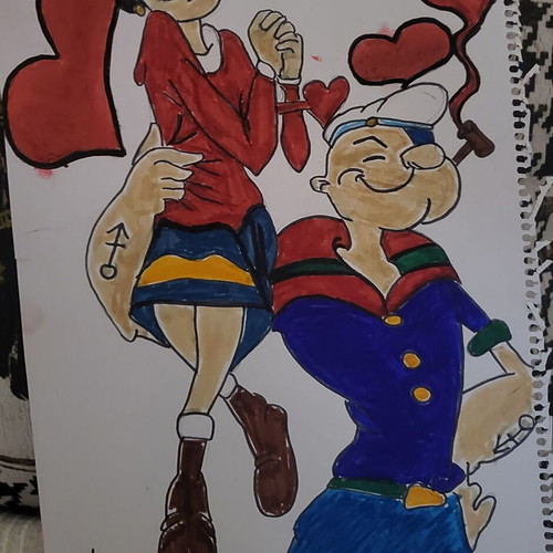 Watercolor cartoons new, with marker, size 29×39