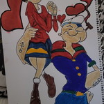 Watercolor cartoons new, with marker, size 29×39