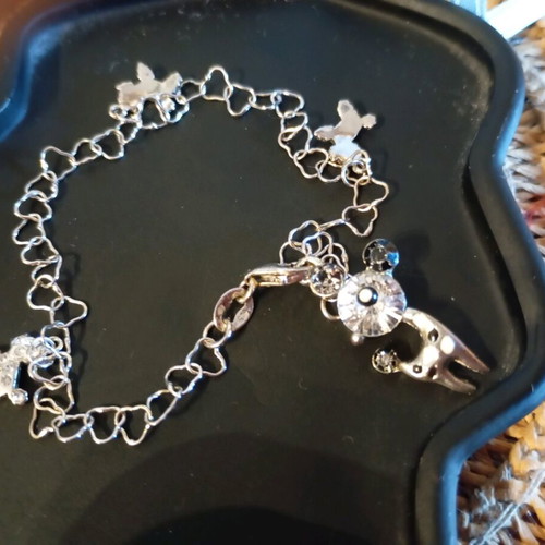 Silver children's bracelet like new with 925 stamp and dog charms