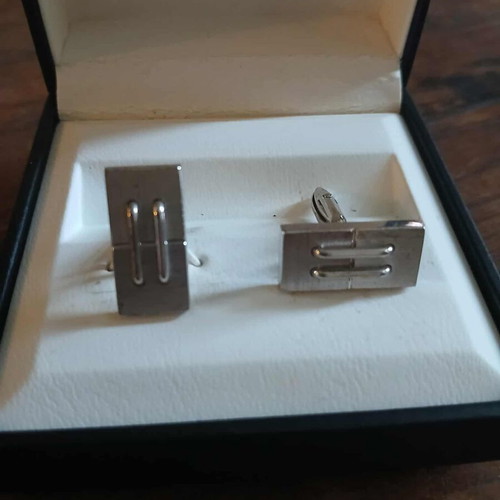 Dunhill silver cufflinks new in box