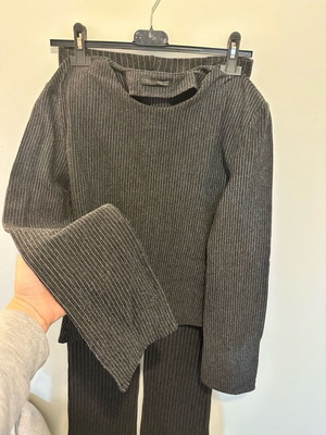 Zara set grey with white thin stripe like new