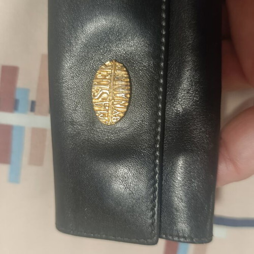 Leather key case new, genuine Italian Nannini black
