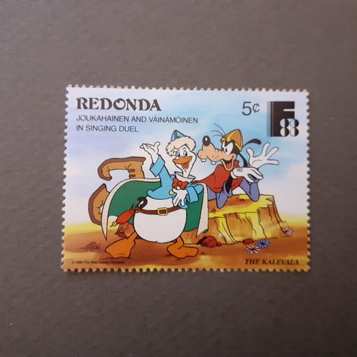 Redonda Walt Disney Characters Kalevala 1988 stamp set, 6 pieces