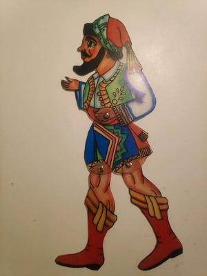 Karagiozis Kostis and Hatzivatis figures new, 30 cm height