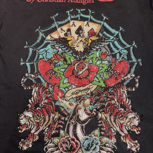 Ed Hardy by Christian Audigier T-shirt like new, black, size M