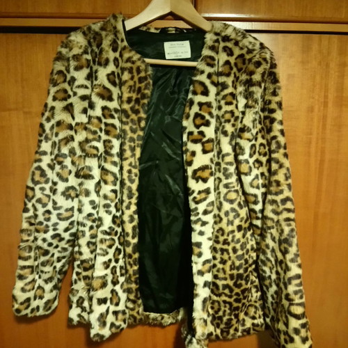 Leopard coat used, size S