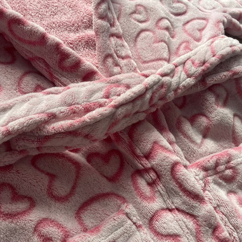 Bathrobe with hearts for girl 5-9 years like new