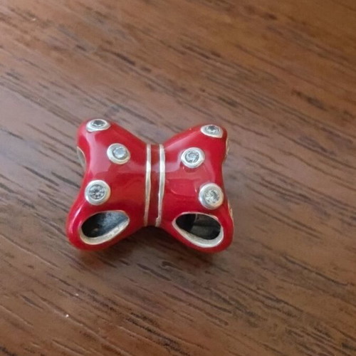 Pandora Disney charm used, red and silver with cubic zirconia
