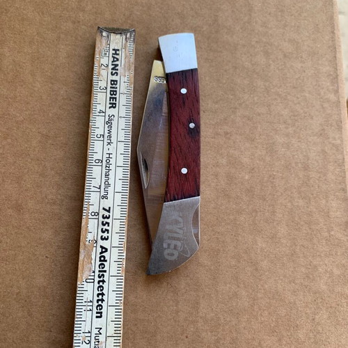 Lockback folding knife used, unsharpened blade