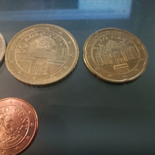 Austria euro coins from 1 cent to 2 euro circulated