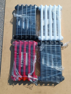 Radiator bodies used, set of 4, decorative colors