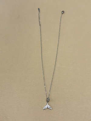 Mermaid tail necklace, stainless steel, silver