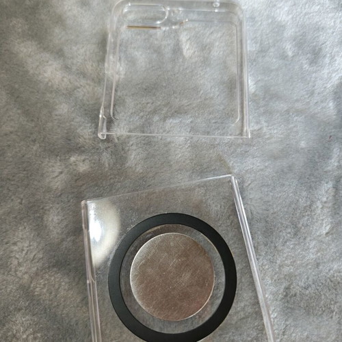 Samsung Z Flip 5 phone case used, transparent