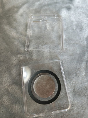 Samsung Z Flip 5 phone case used, transparent
