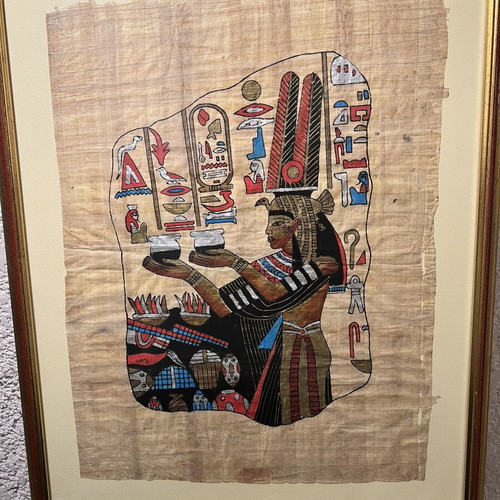 Papyrus from Egypt used, framed artwork