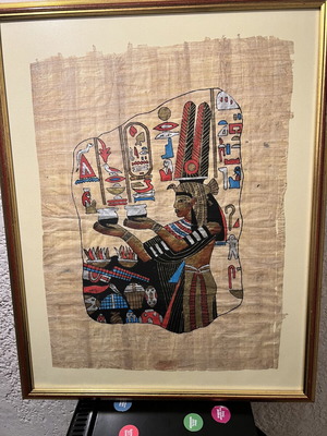 Papyrus from Egypt used, framed artwork