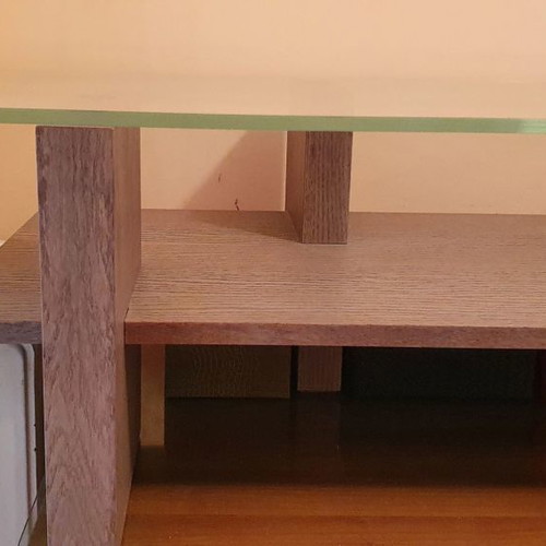 Balton coffee table used, glass and wood