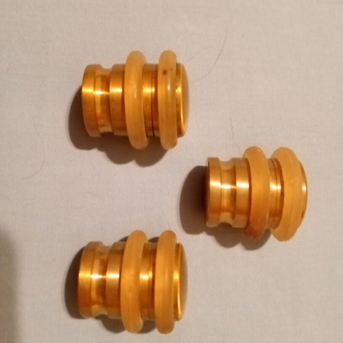 3 brass door stops with rubber rings