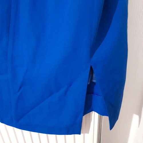 Formal dress with stones on bust blue royal like new, crepe fabric