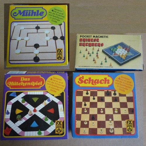 FX Schmid travel board games 90s, pack of 4, new