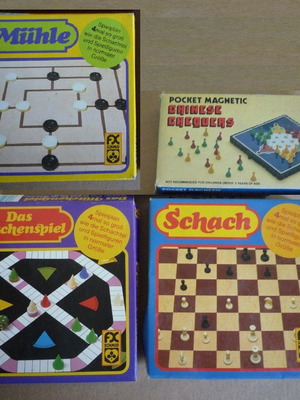 FX Schmid travel board games 90s, pack of 4, new
