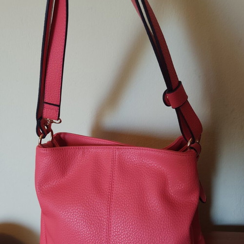 Women's shoulder bag, pink, 28x10x24 cm